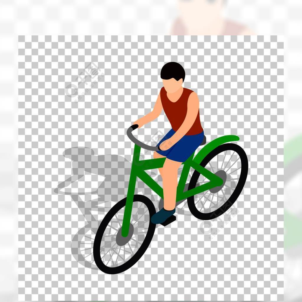 骑自行车等量象3d的骑自行车者在一个透明背景传染媒介例证骑单车的