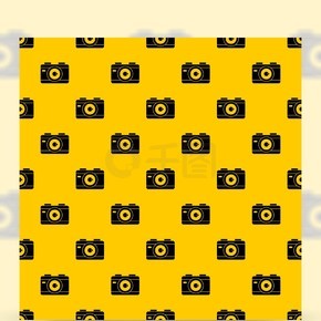 照片相机图案无缝矢量重复任何设计的几何黄色照片相机图案矢量