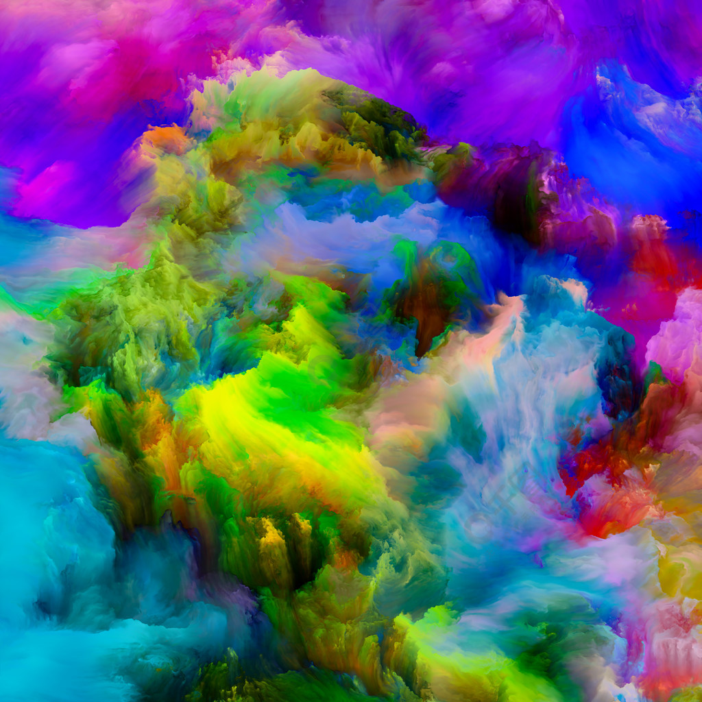 多色运动色彩梦系列用于想象力创造力和艺术绘画项目的渐变和光谱色调