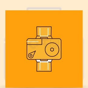 相机，动作，数码，视频，照片扁线填充图标在黄色背景的UI和UX，网站或移动应用程序的美丽徽标按钮矢量EPS10抽象模板背景