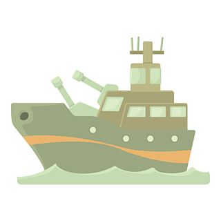 战舰图标战舰网的传染媒介象的动画片例证卡通风格的战舰图标