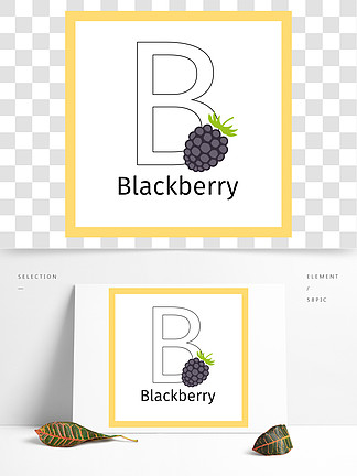 孩子教育卡片用黑莓和概述信件B上色的，传染媒介例证黑莓和字母B彩<i>页</i>