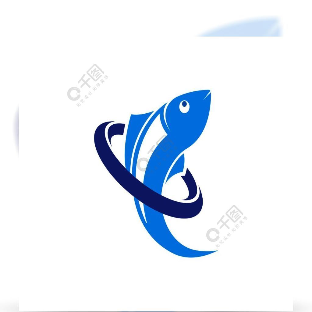 鱼标志模板钓鱼俱乐部或在线的创意矢量符号