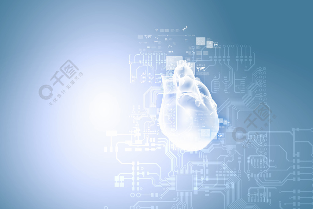 医学背景人的心脏的数字图象背景或墙纸