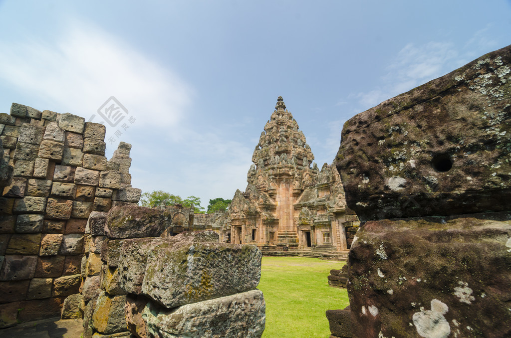 沙石城堡在泰國武裡喃府的phanomrung宗教建築建造古代高棉藝術