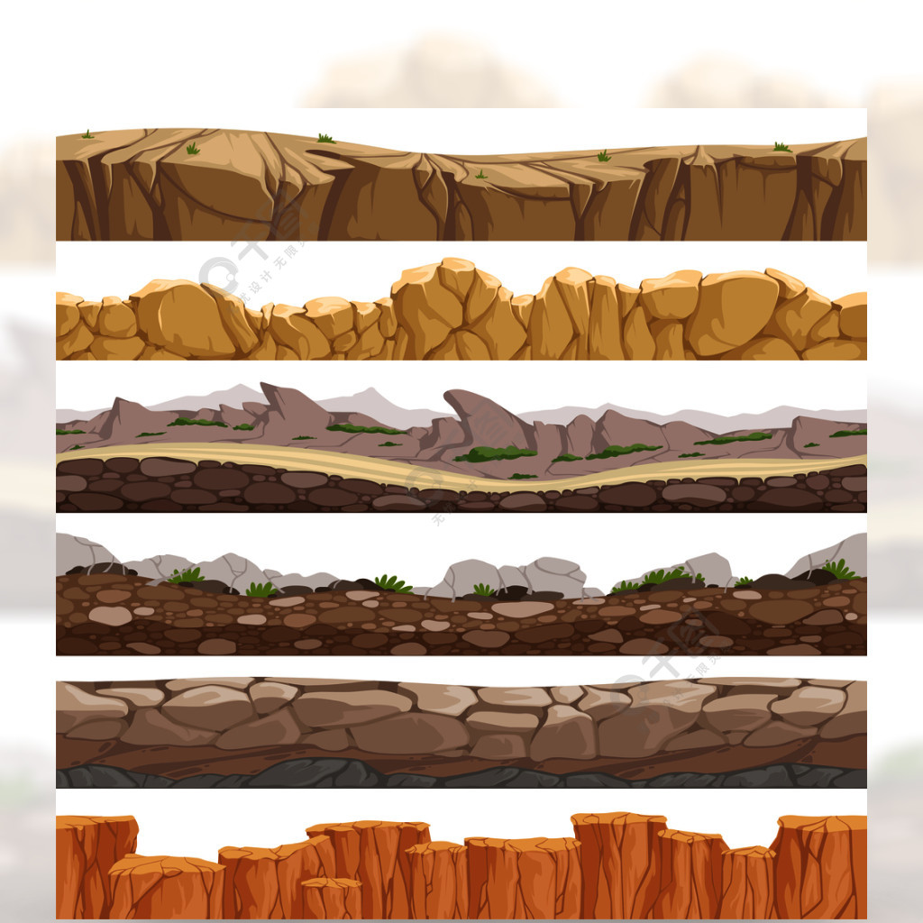 背景石地面场面gui例证的自然平实层样式无缝的老岩石路无尽的梦幻般