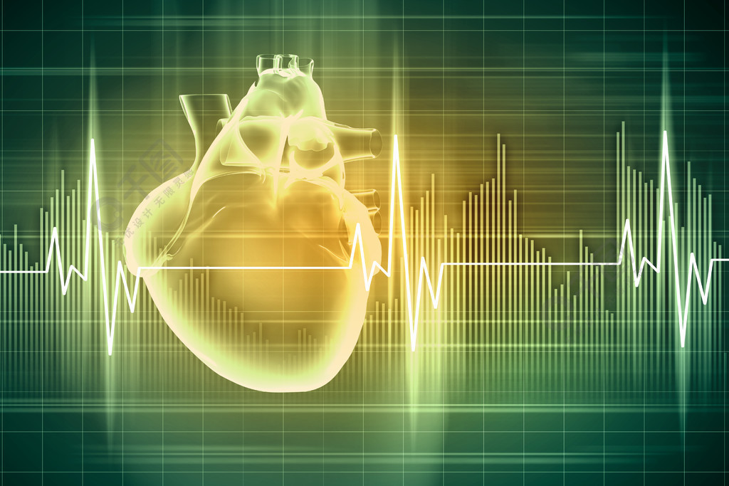 人的心臟跳動人心的心電圖虛擬圖像