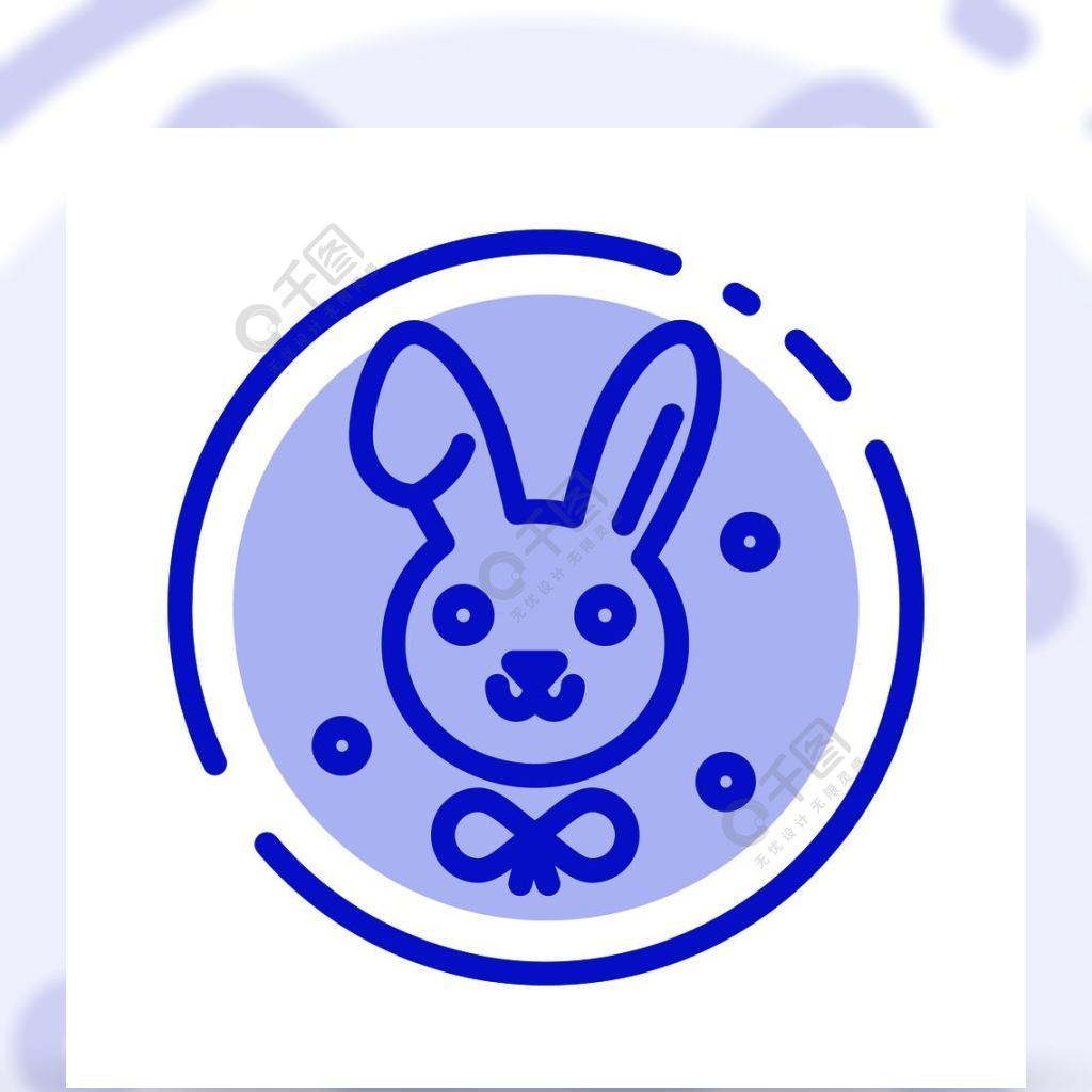 蓝线条兔子表情包图片