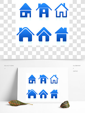 房子图标小屋深蓝象网络设计的矢量图