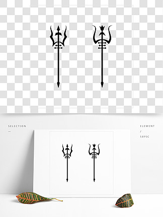 三叉戟神圣武器,三叉戟符号矢量艺术插画