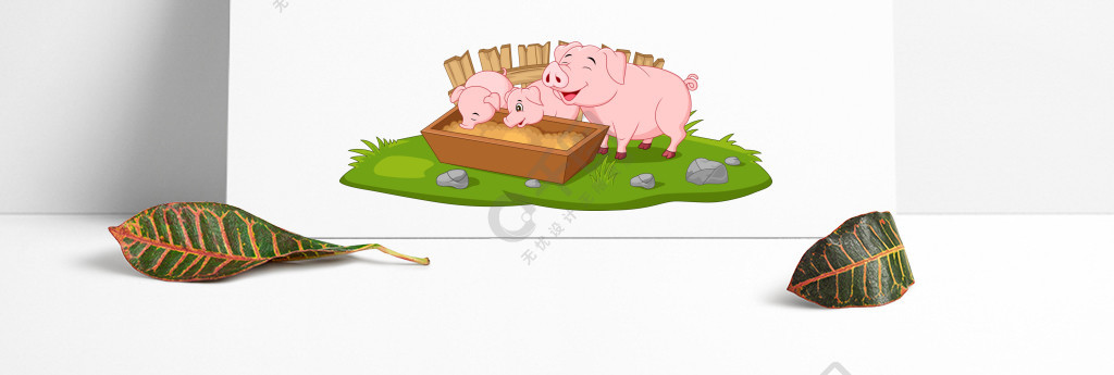 母猪躺着的卡通图片图片