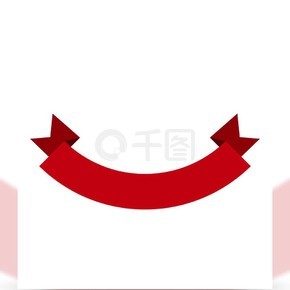 红色横幅丝带图标丝带网络设计矢量图标的平插图红色横幅丝带图标，平面样式