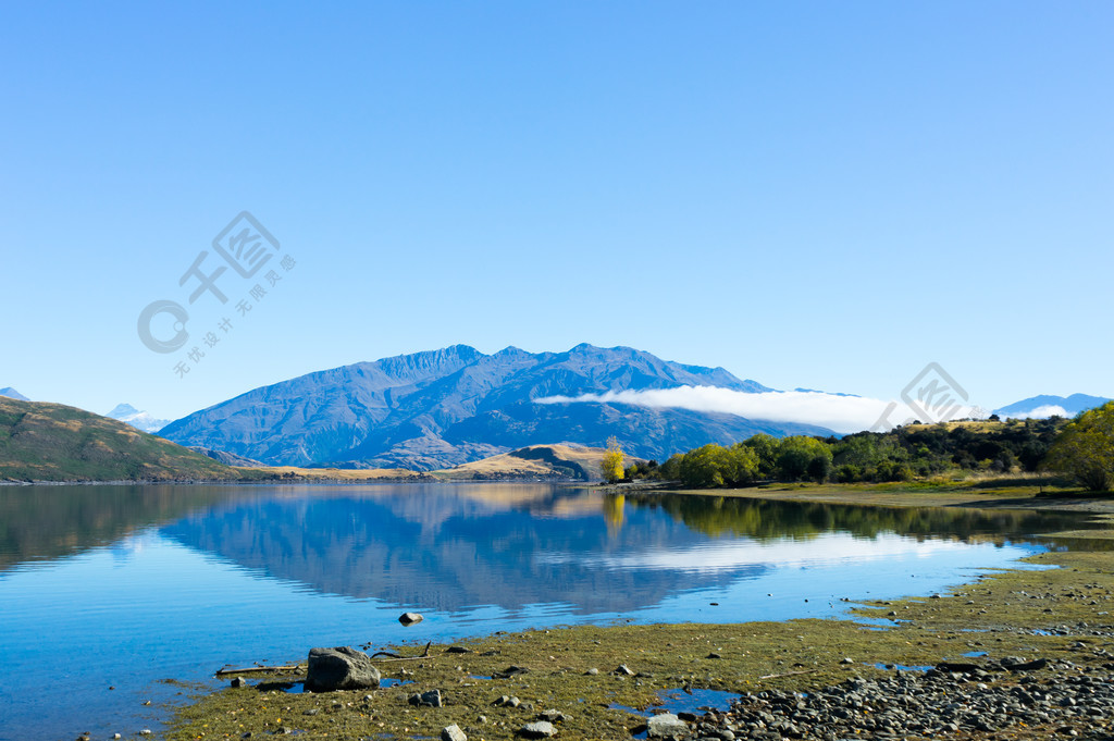 如詩如畫的風景新西蘭阿爾卑斯山和湖泊的自然景觀