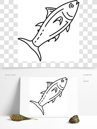 吞拿鱼简笔画图片