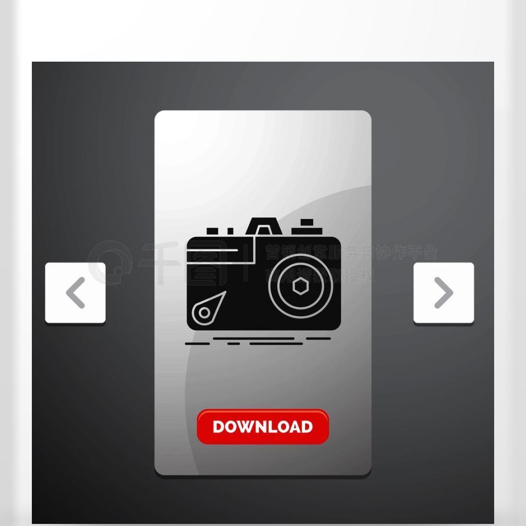 Ӱ׽ƬȦCarousal Pagination Slider DesignеGlyphͼͺɫذťʸEPS10ģ屳