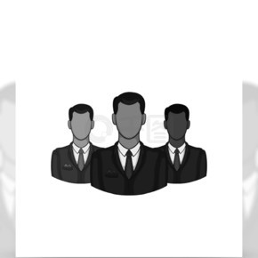 头像男人中孤立的白色背景上的黑色单色风格的图标人符号矢量图头像男人图标，黑色单色风格