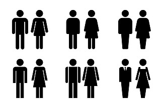 厕所门象形图女人和男人公共厕所矢量标志，女性和男性<i>卫</i><i>生</i>厕所符号，黑人女士和先<i>生</i>们厕所ui厕所门象形图
