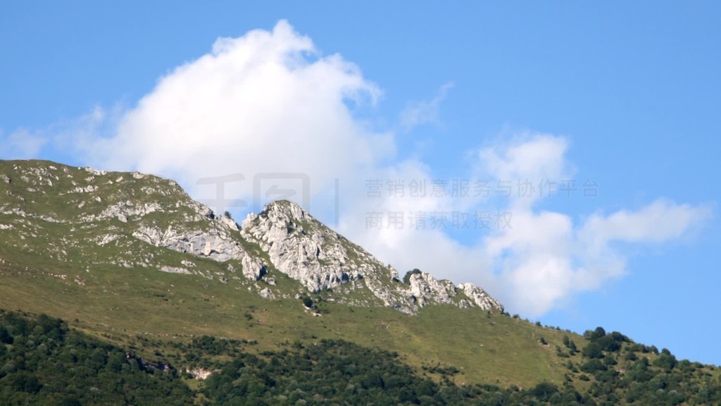 Wolken nber einem Gebirge im Zeitraffer