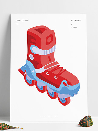 红色的直排轮溜冰鞋图标等轴测图的红色直排轮滑鞋矢量图标在白色背景上孤立的网络设计红色直排溜冰鞋图标，等距样式