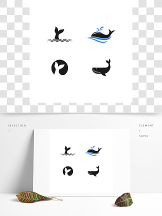 鲸鱼标志图矢量<i>平</i><i>面</i><i>设</i>计