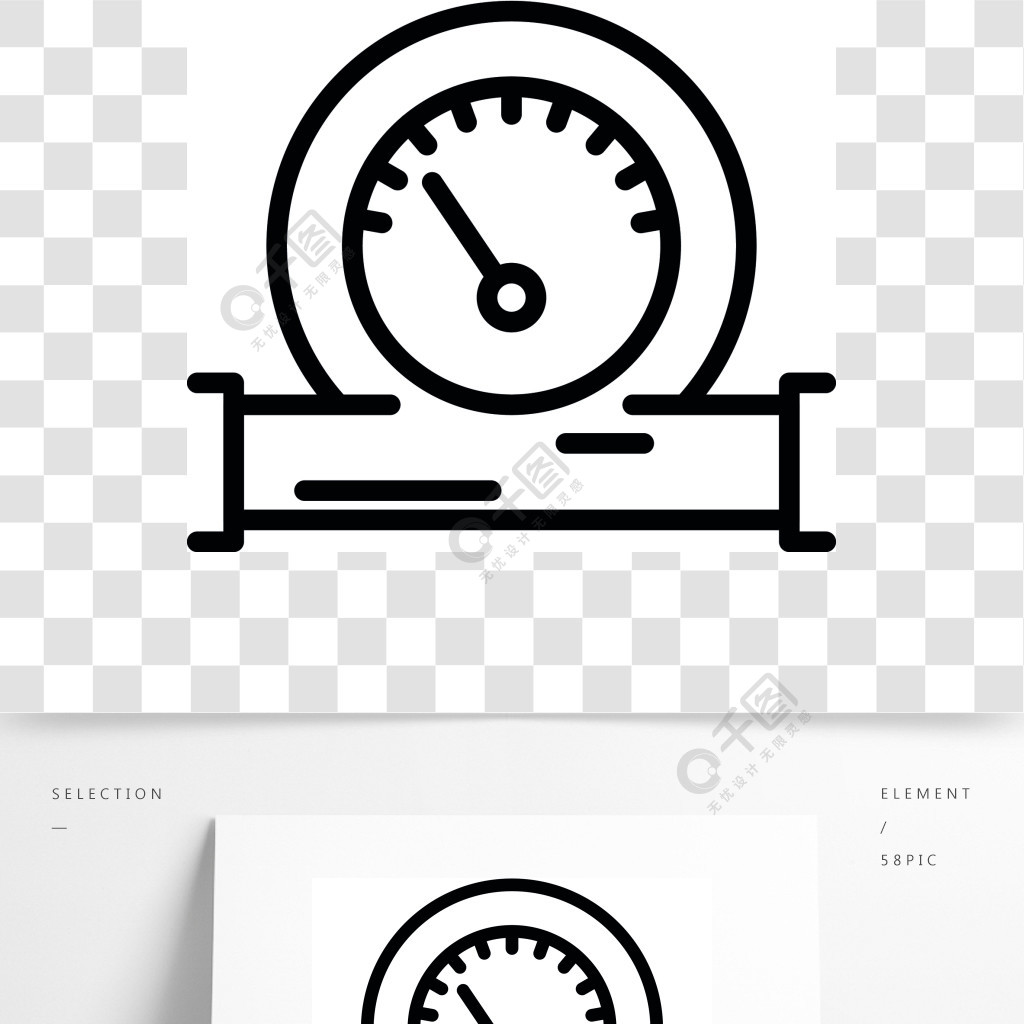壓力錶圖標概述壓力錶規矢量圖標在白色背景上孤立的網絡設計壓力錶