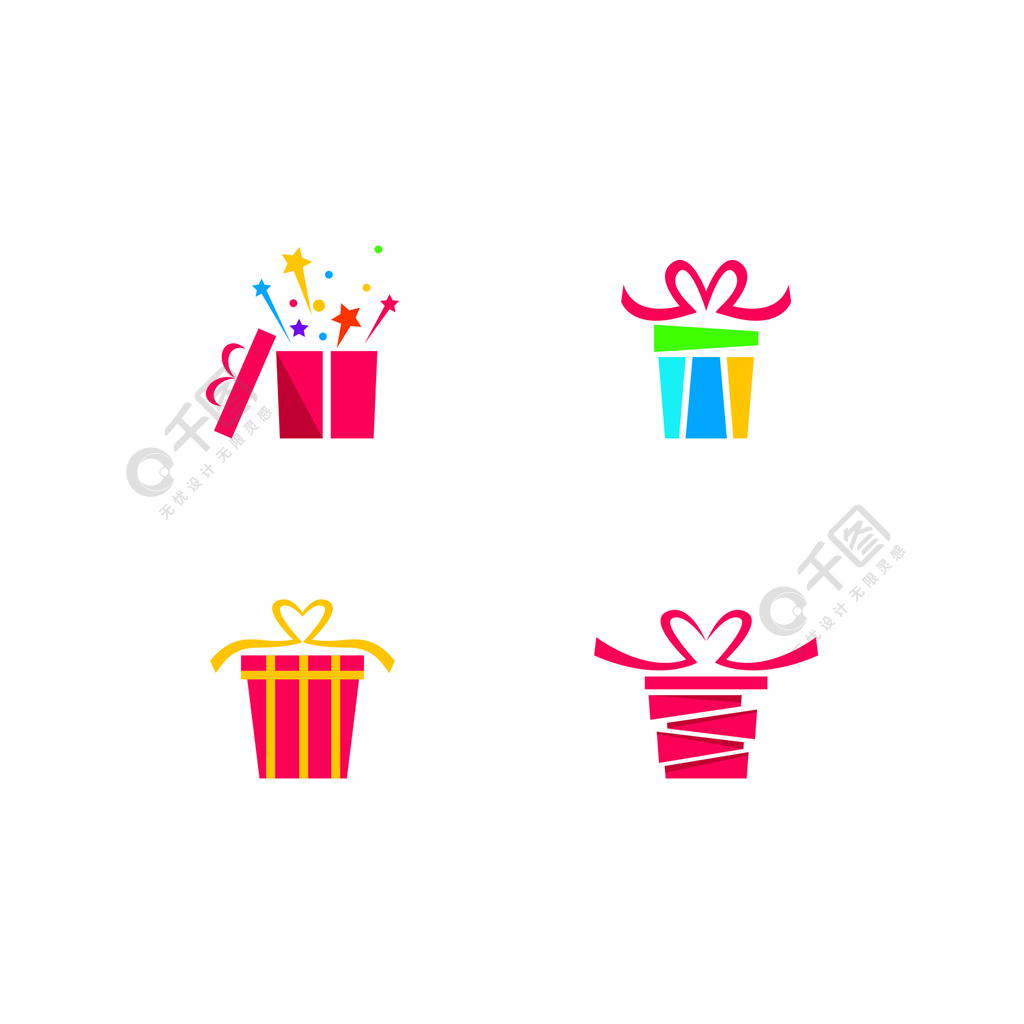礼品盒,礼品店徽标图标矢量设计1年前发布