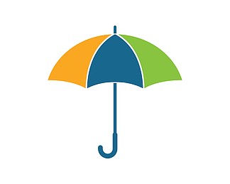 雨伞矢量标志图标的保险财产设计模板