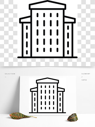 商业建筑图标概述企业大<i>厦</i>在白色背景网络设计的传染媒介象隔绝的商业建筑图标，轮廓样式