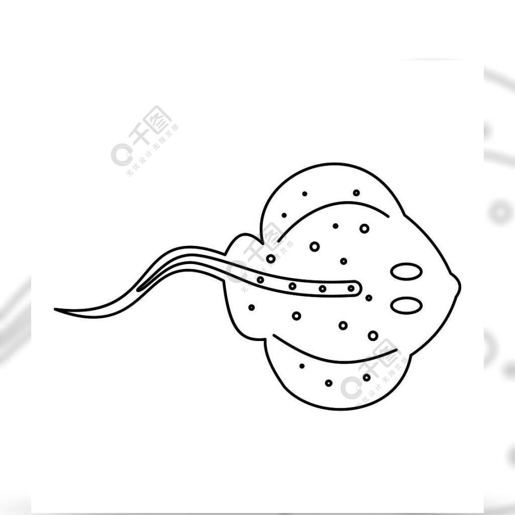 黄貂鱼的图标概述黄貂鱼网的传染媒介象的例证黄貂鱼图标轮廓样式