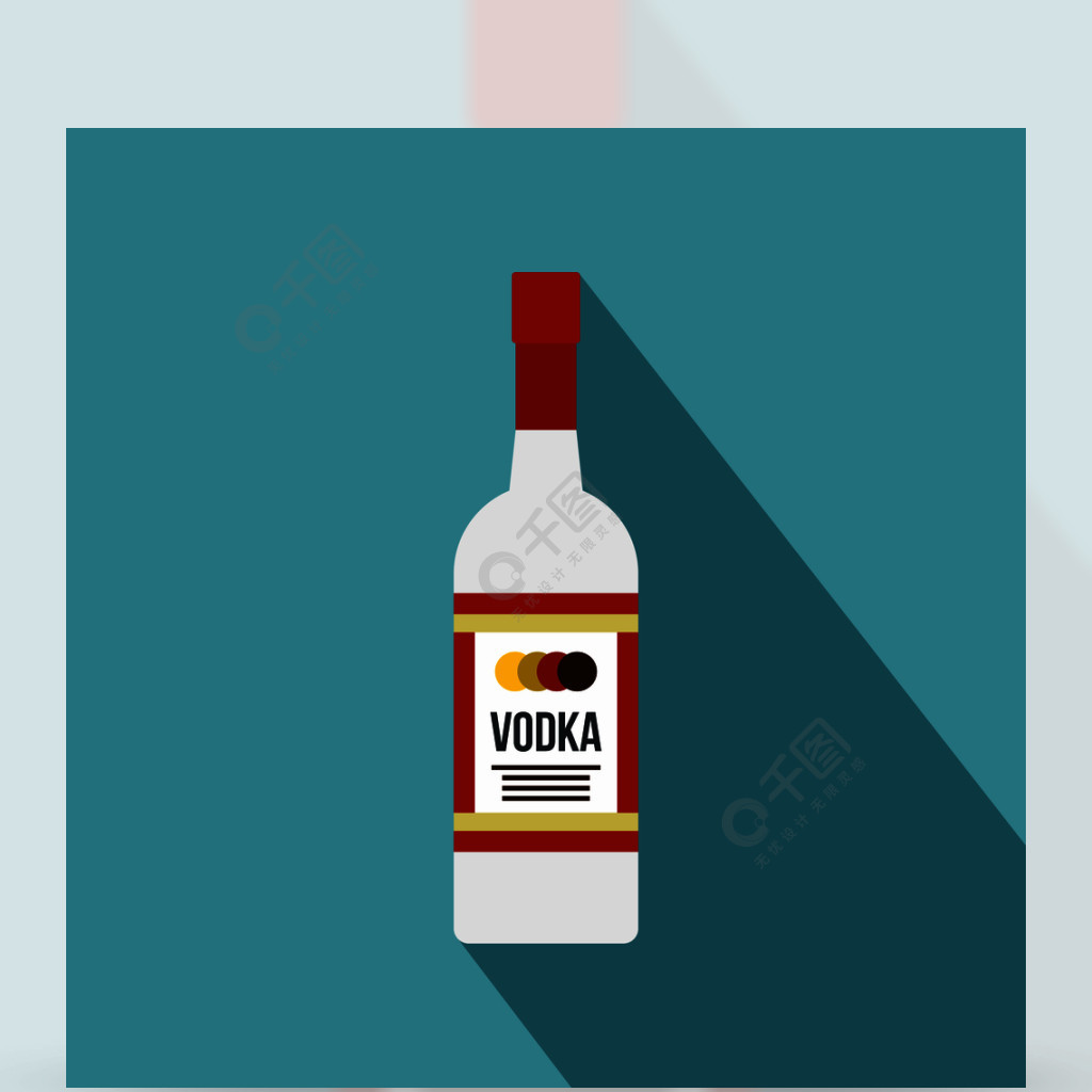 伏特加酒图标伏特加酒web设计矢量图标的平插图伏特加图标平面样式