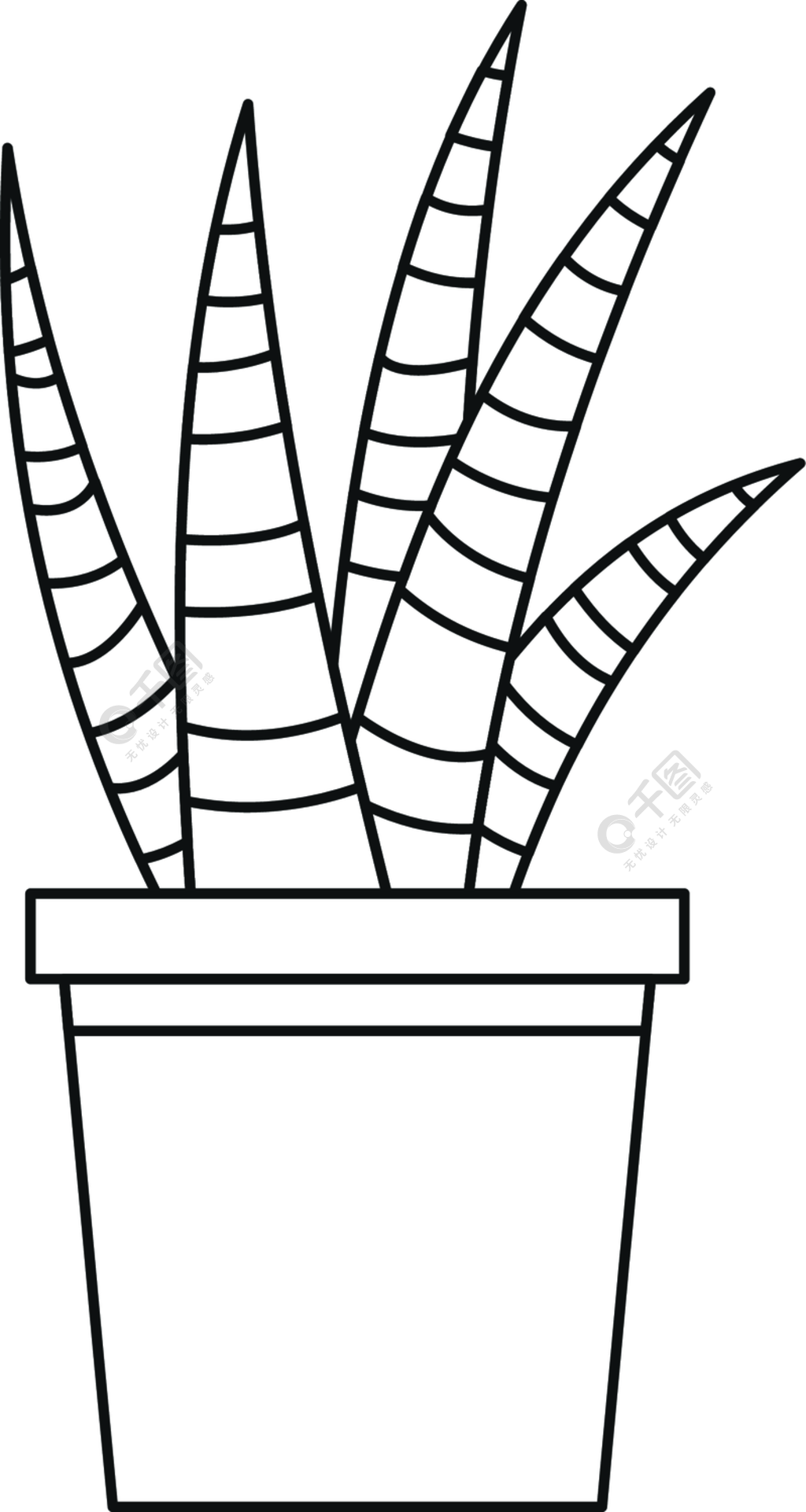肉质的房子植物图标概述多汁的房子植物矢量图标为web的插图肉质植物