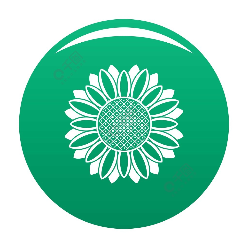 向日葵图标的圈子向日葵任何设计绿色的传染媒介象圈子的简单的例证
