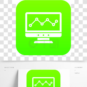 图表以在白色传染媒介例证任何设计隔绝的屏幕象数字式绿色的计算机屏幕图标数字绿色图中