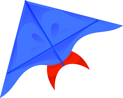 蓝色的风筝图标在白色背景网络设计的蓝色风筝传染媒介象动画片隔绝的