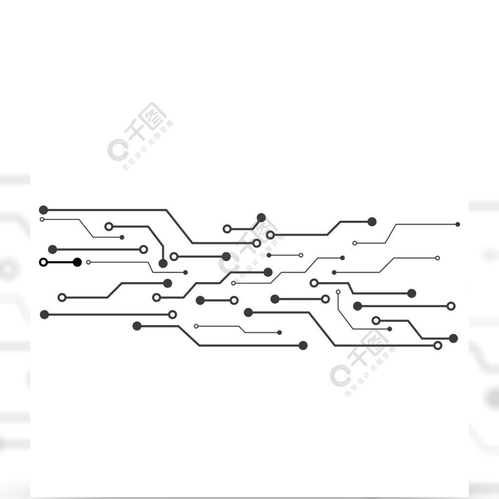 电路板线cpu芯片图标图矢量设计