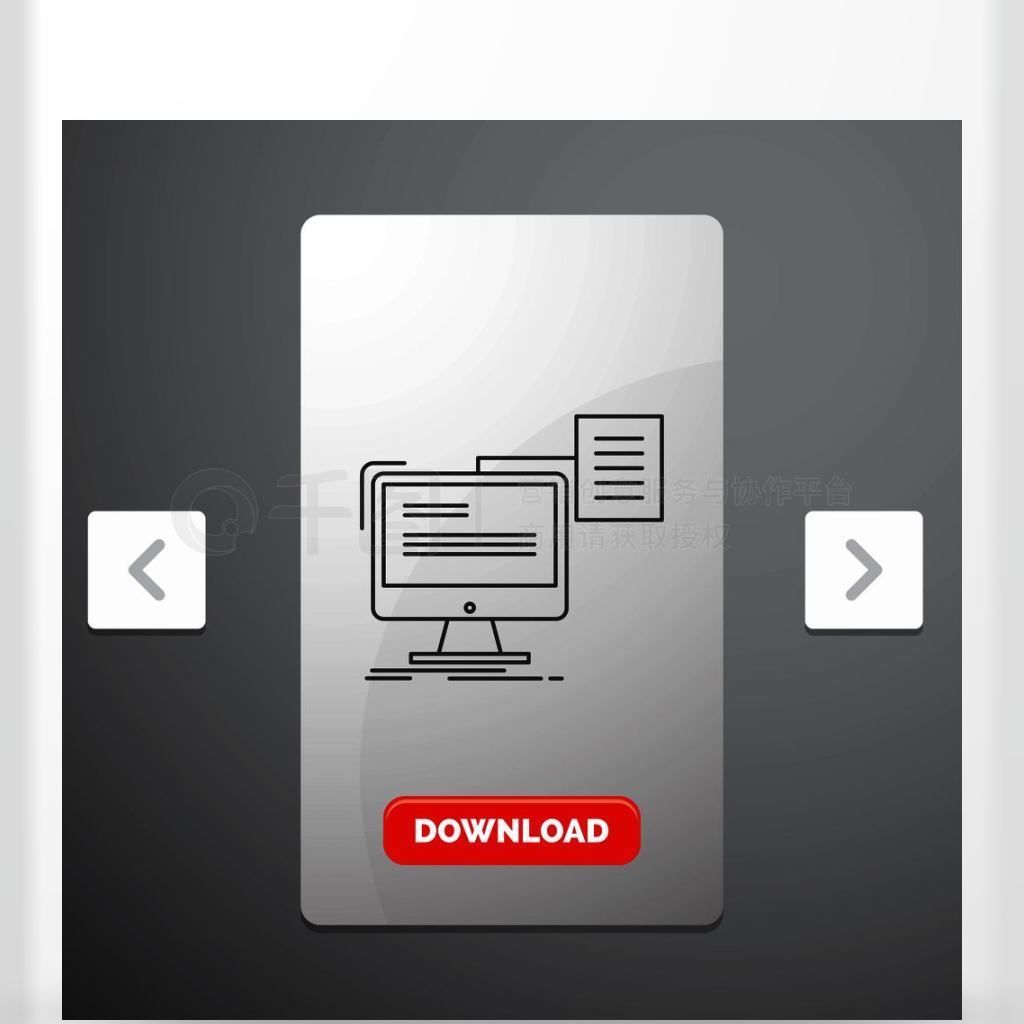 ָ洢ӡĵCarousal Pagination Slider DesignRed Download ButtonеLine IconʸEPS10ģ屳