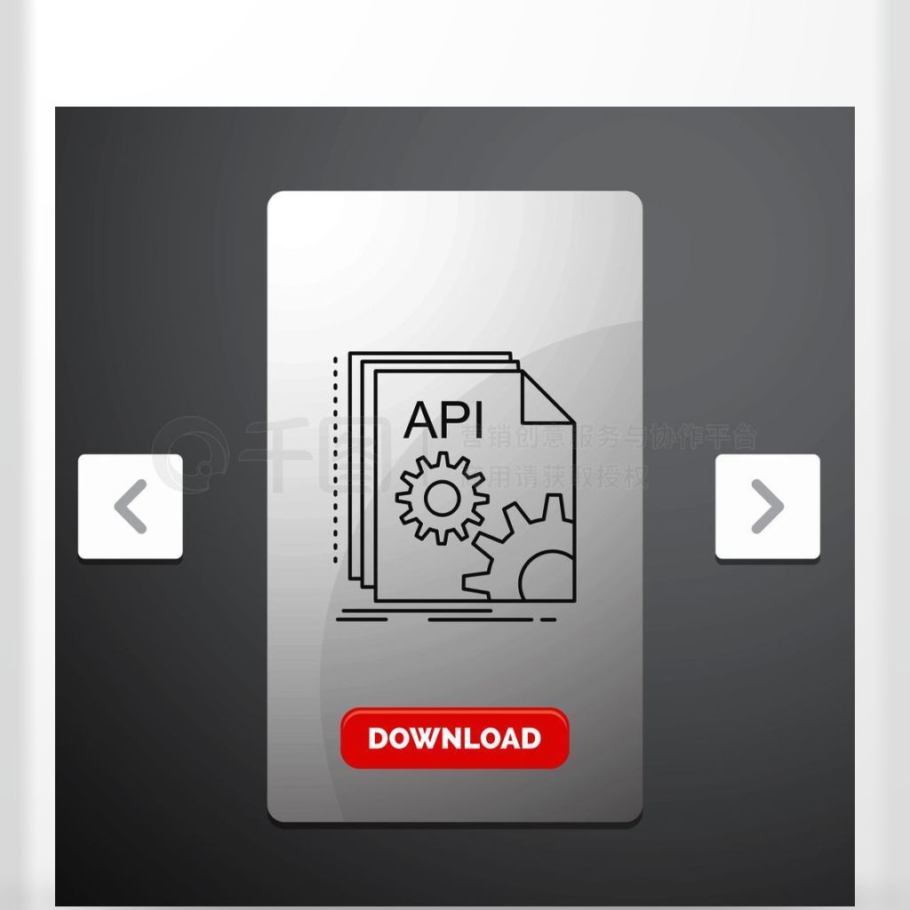 ApiӦó򣬱룬ԱCarousal Pagination Slider DesignRed Download ButtonеLine IconʸEPS10ģ屳