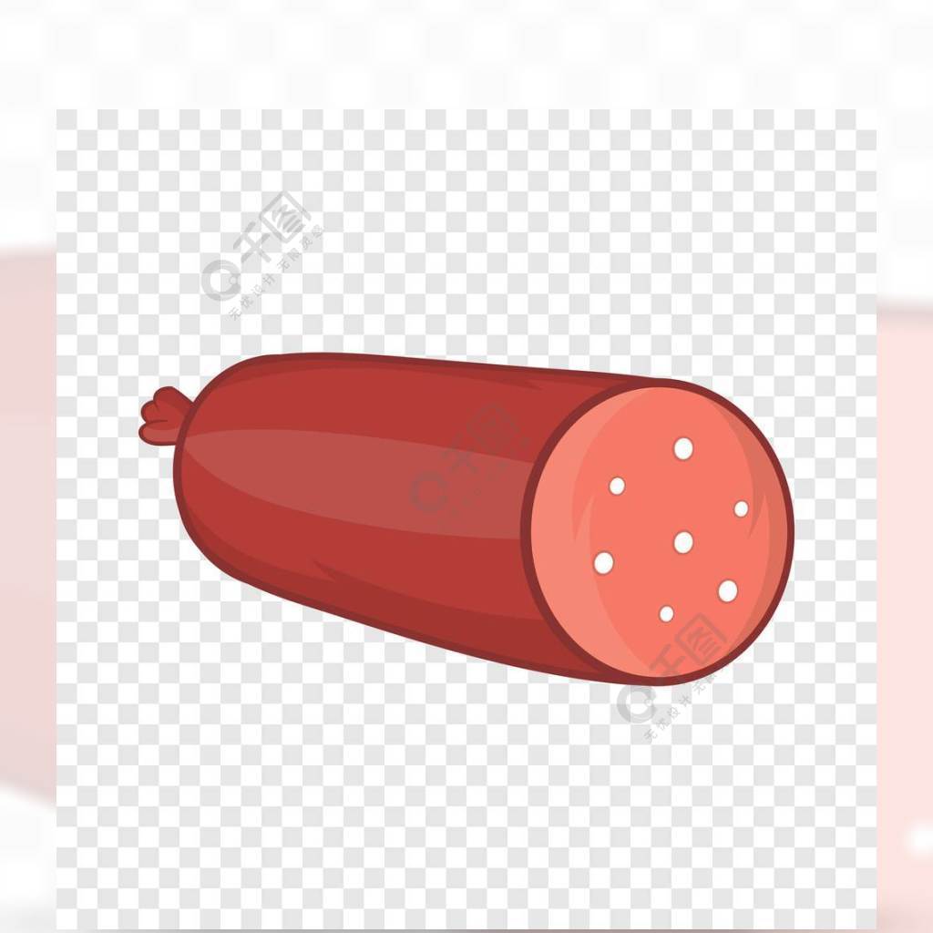 萨拉米香肠图标在任何网络设计的背景上的卡通风格萨拉米香肠卡通风格