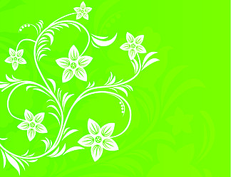 弹簧在绿色春天背景的<i>花</i>矢量图