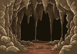 卡通与钟乳石的洞穴