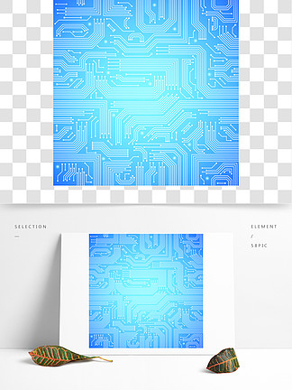 计算机电路板<i>明</i><i>亮</i>的蓝色无缝图案矢量图