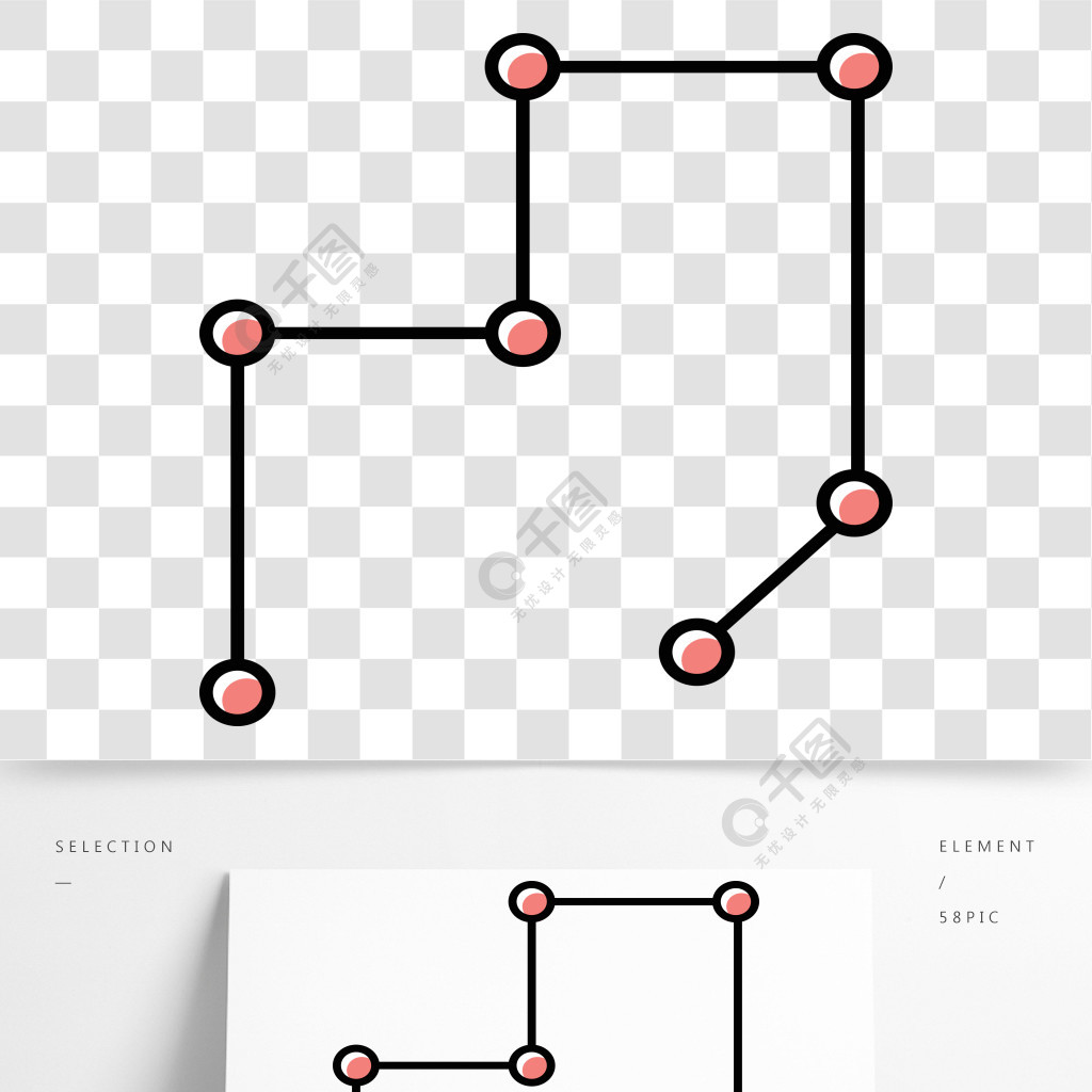 不对称边框断线图形装饰元素几何图形抽象的形状等距形式孤立的矢量图