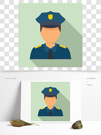 警察 i>頭 /i> i>像 /i>圖標警察具體化網絡設計的傳染媒介象的平的