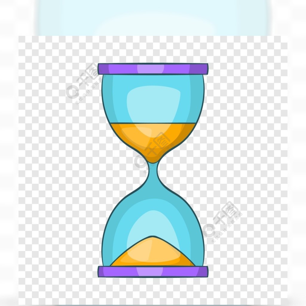 沙漏的圖標滴漏網絡設計的傳染媒介象的動畫片例證沙漏圖標,卡通風格
