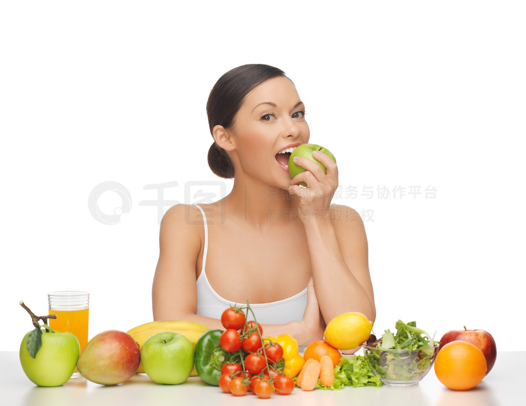 吃水果的女孩图片素材-编号14917845-图行天下