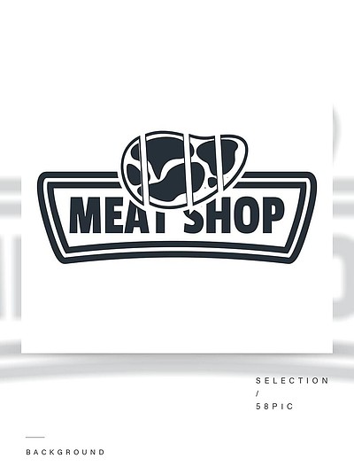 肉店的标志肉店在白色背景网络设计的传染媒介商标的简单的例证隔绝的