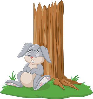 兔子在树下睡觉简笔画图片