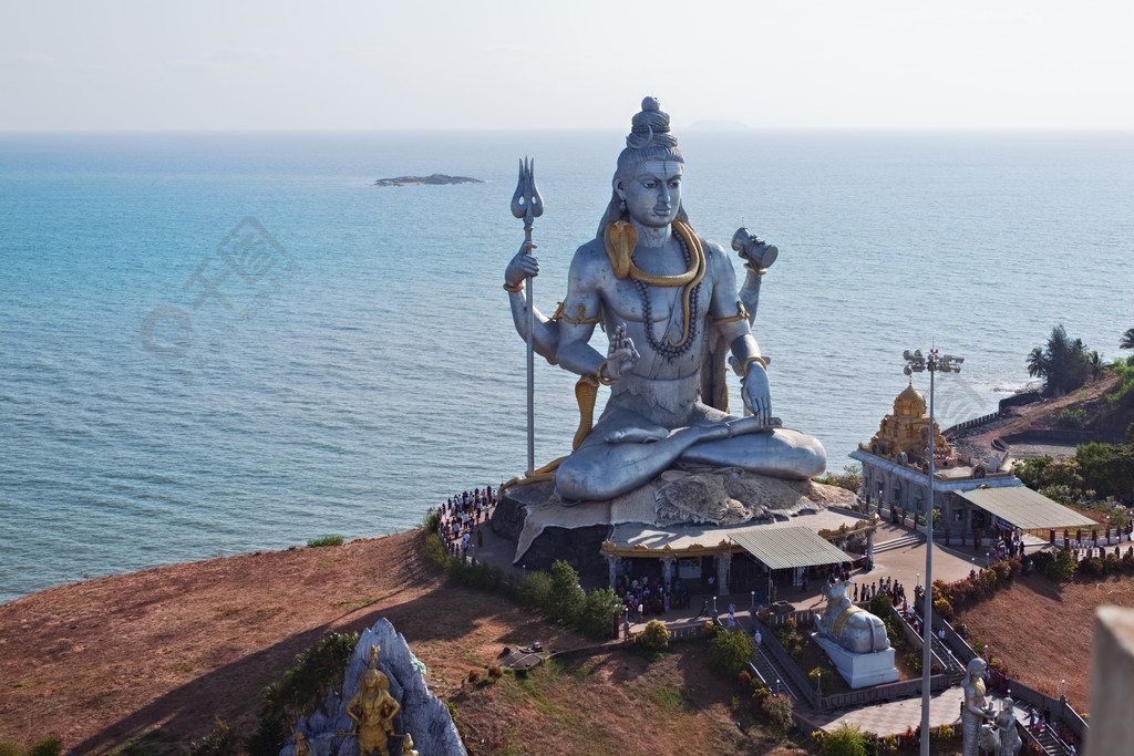 溼婆神的大雕像印度murudeshwar