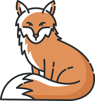 狐狸rgb颜色图标可爱的动物,毛茸茸的尾巴,常见的哺乳动物,杂食性林地