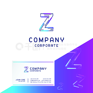 z公司徽标设计与名片矢量眼睛, 创意, 生产, 商业, 创意, 现代, 抽象